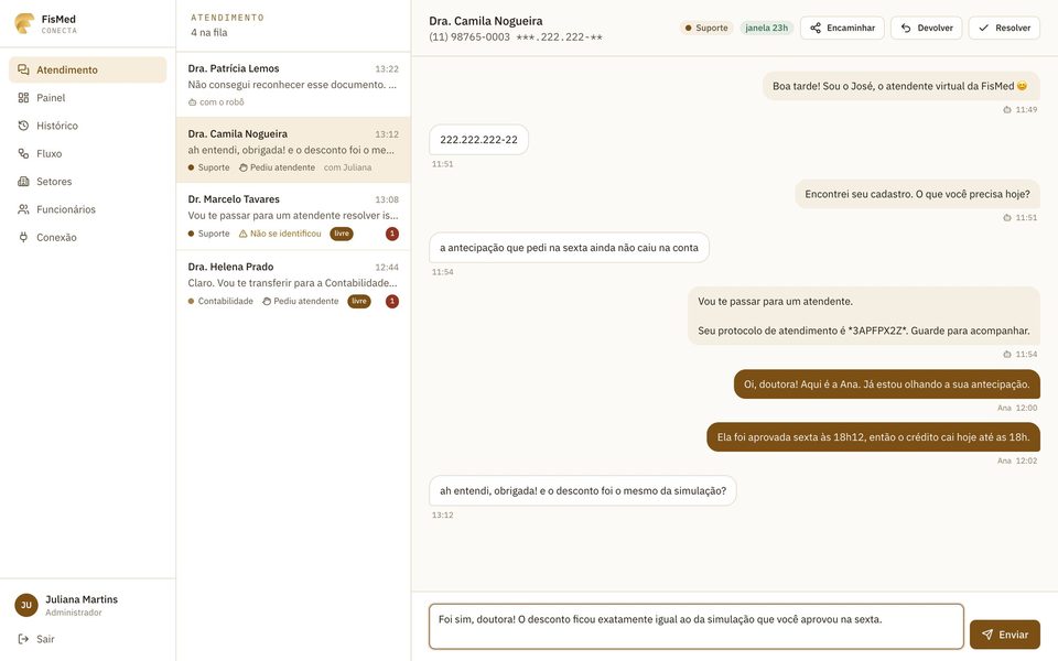 Atendimento no FisMed Conecta